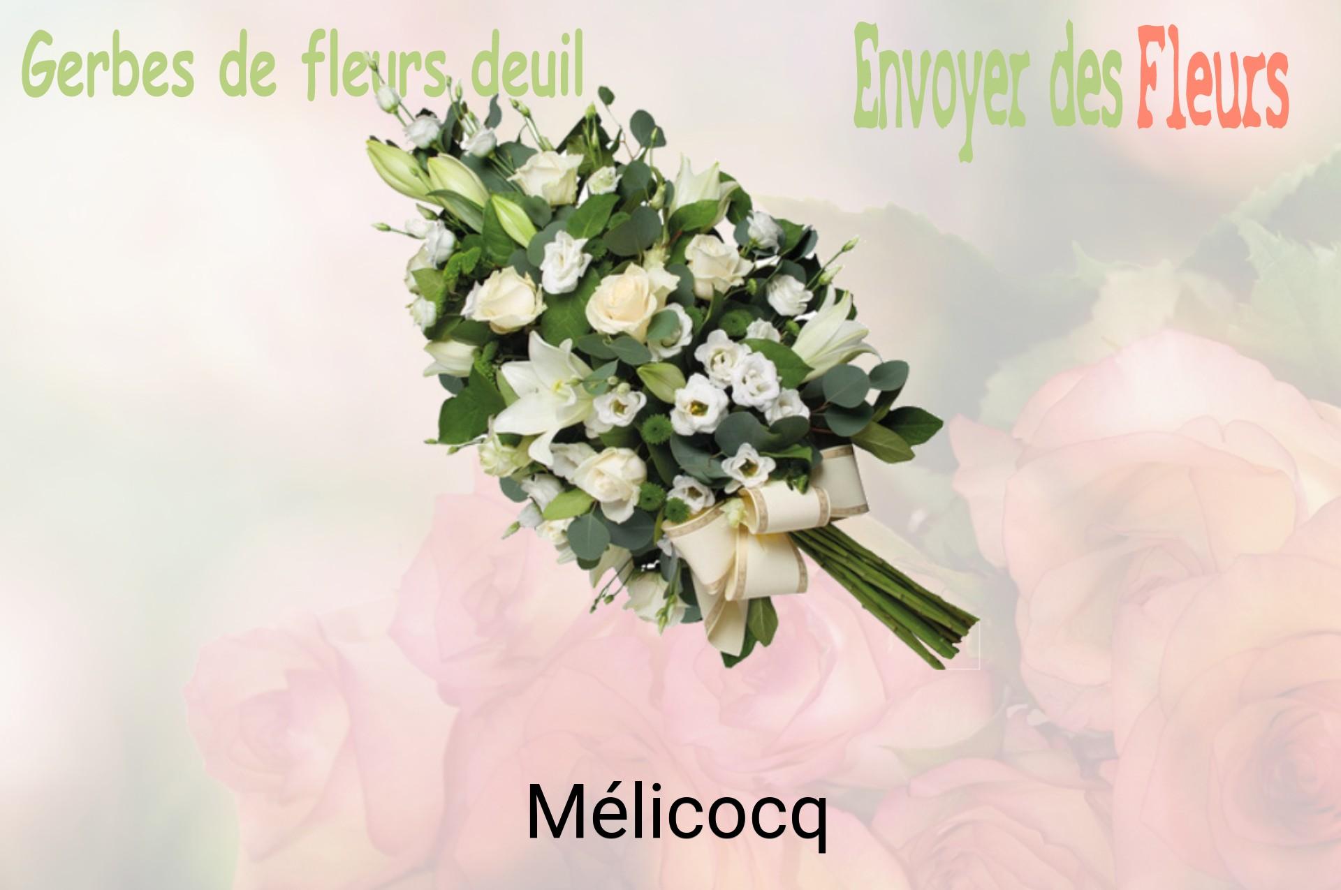 Gerbe de fleurs de deuil livrée à Mélicocq